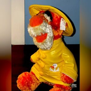 Vintage Disney Winnie the Pooh Rainshop Tigger in Yellow Raincoat.